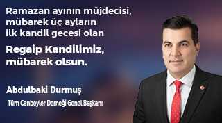 Abdulbaki Durmuş'tan Regaip Kandili Mesajı