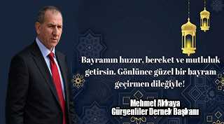Mehmet Akkaya’dan Ramazan Bayramı mesajı