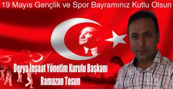 RamazanTosun’dan 19 Mayıs Gençlik ve Spor Bayramı Mesajı 