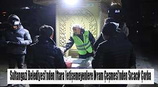 Sultangazi Belediyesi'nden İftara Yetişemeyenlere İkram Çeşmesi'nden Sıcacık Çorba