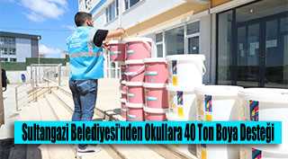 Sultangazi Belediyesi'nden Okullara 40 Ton Boya Desteği