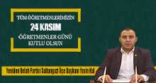 Yasin Kul'dan Öğretmenler Günü mesajı